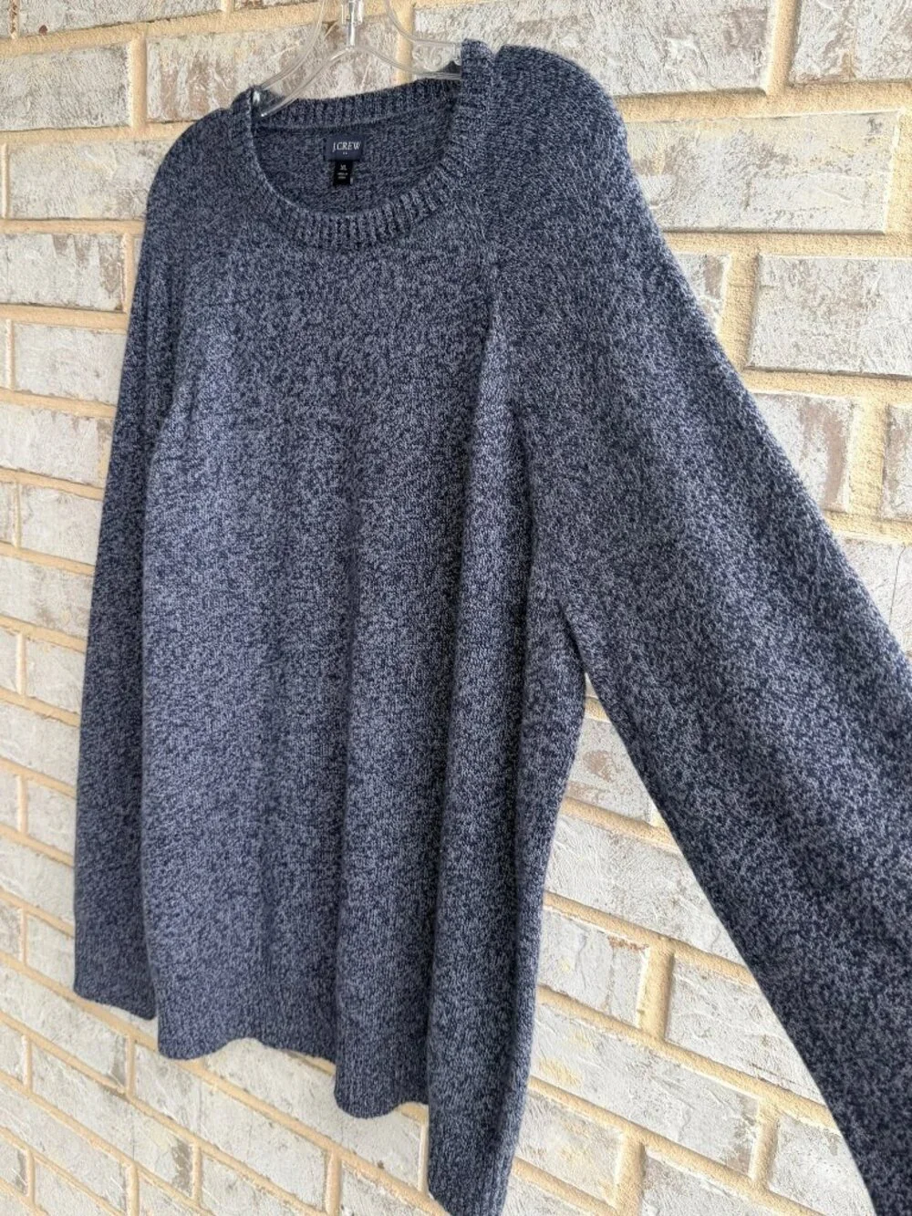 J. Crew Long Sleeve Crew Neck Wool Blend Blue Pullover Sweater Men's Size XL